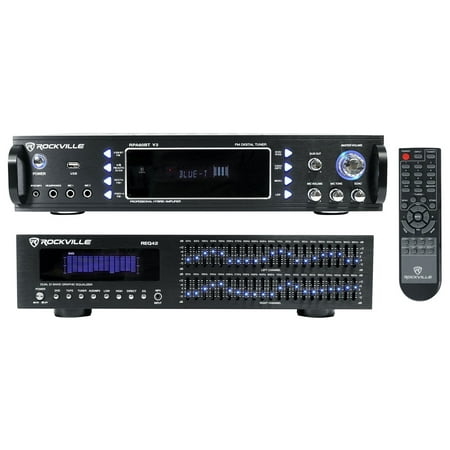 Rockville RPA60BT 1000w Home Theater Bluetooth Receiver+2 x 21 Band Equalizer EQ