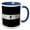 Blue/White, variant on 3drose, Black N Silver Monogram Letter E, 11oz Magic Transforming Mug