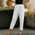 thumbnail image 6 of ClodeEU Women's Waffle Knit High Waisted Pants with Pockets ,Casual Loose Cropped Trousers ,Women's Plus L, 6 of 6