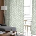 thumbnail image 4 of Teal Floral Semi Sheer Curtains 63 Inch Length 2 Panels Set, Vintage Modern Geometric Abstract Art Sheer Kitchen Curtain Privacy Voile Window Curtain for Living Room Bedroom Rod Pocket Drapes, 4 of 7