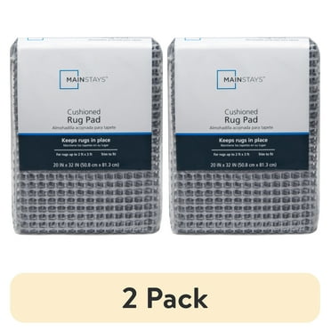 (2 pack) Mainstays Non-Skid, Non Slip, PVC-coated Polyester Rug Pad Gray, 2' x 3'