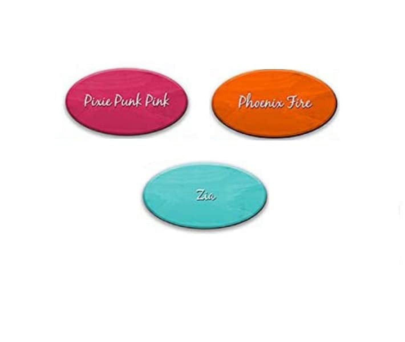 Unicorn SPiT Gel Stain & Glaze Paint in One - 8oz Calypso Collection - Phoenix Fire, Pixie Punk Pink, & Zia Teal with 10 TreBBies Fine Detail Sticks