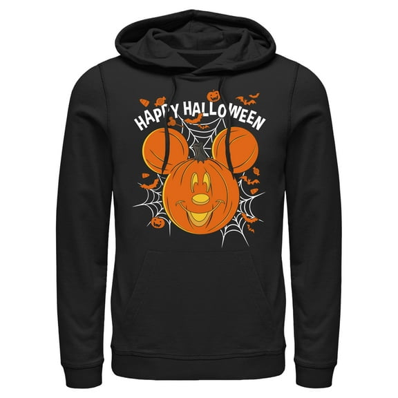 Men's Mickey & Friends Halloween Mouse-O'-Lantern Pull Over Hoodie Black 3X Large
