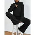 thumbnail image 5 of Mialoley Ensemble Pantalon Femme, Élégant Chandail à Manches Longues Col Roulé avec Pantalon en Tricot Tenue d'Automne, 5 of 5