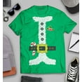 thumbnail image 3 of S4E Men's Santa Suit Elf Christmas Holiday Costume T-Shirt Medium Irish Green, 3 of 4