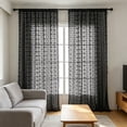 thumbnail image 6 of MMJ Blackout Curtains Openwork Embroidered Semi Shade Polyester Curtains 102x55in for Living Room, 6 of 6