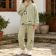 thumbnail image 4 of ITSAME Girls Outfit Set Zip Up Jacket and Jogger Pants 2-Piece Cute Print Fall Winter Warm Casual Clothes Green Size 4T, 4 of 4