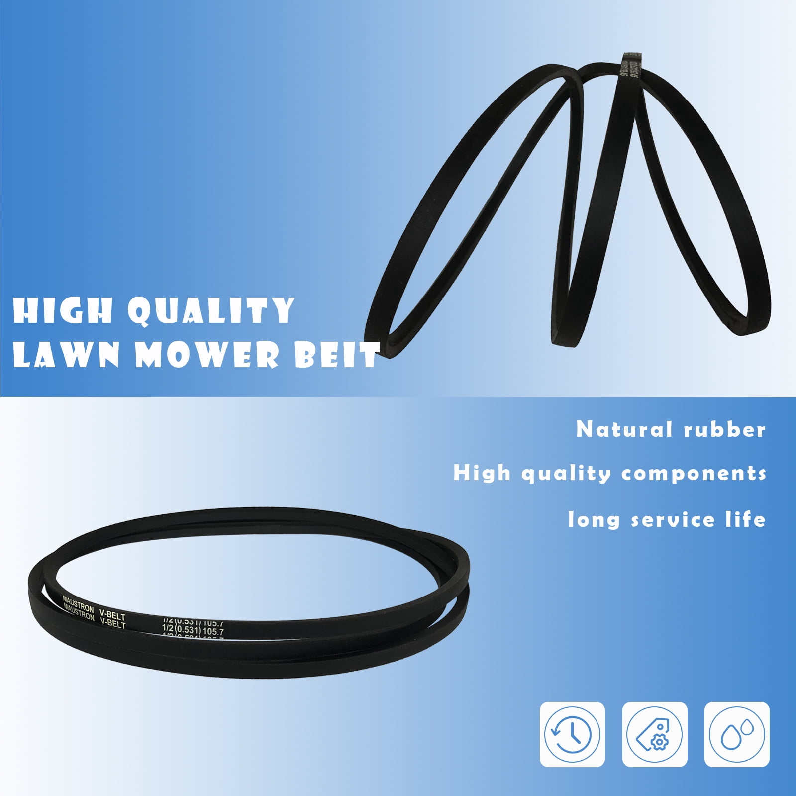 Maustron Parts Mower Deck Replacement Belt 539117245/123.00 inches Fits Husqvarna Poulan