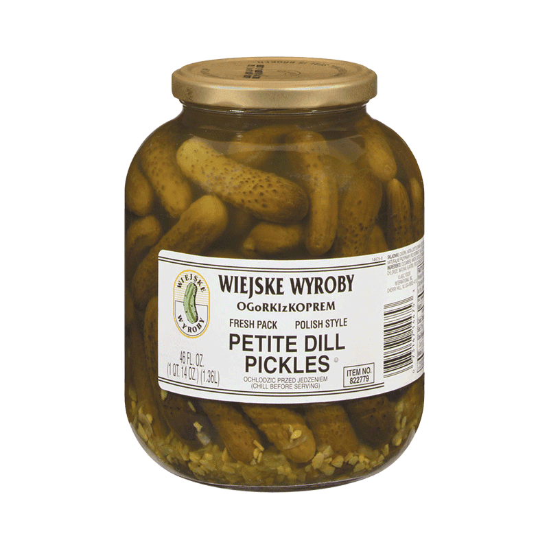 Wiejske Wyroby Petite Dill Pickles (2 Jars - 46 OZ Each)