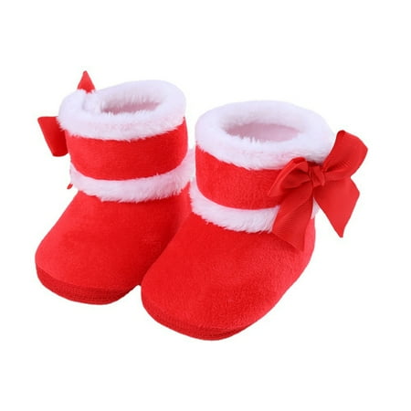 

Baby Girls Fleece Warm Boots Newborn Toddler Autumn Winter Shoes Soft Sole Anti-Slip Snow Boot Infant Crib Shoes(0-12 Months)