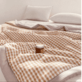 thumbnail image 4 of Kumdkd Pure Cotton Summer Quilt, 59x79" Lightweight Thin Blanket, Machine Washable Cool Bedspread for Air Conditioned Rooms, Plaid Pattern Twin Size Quilt, All Season Light Quilt, 4 of 6