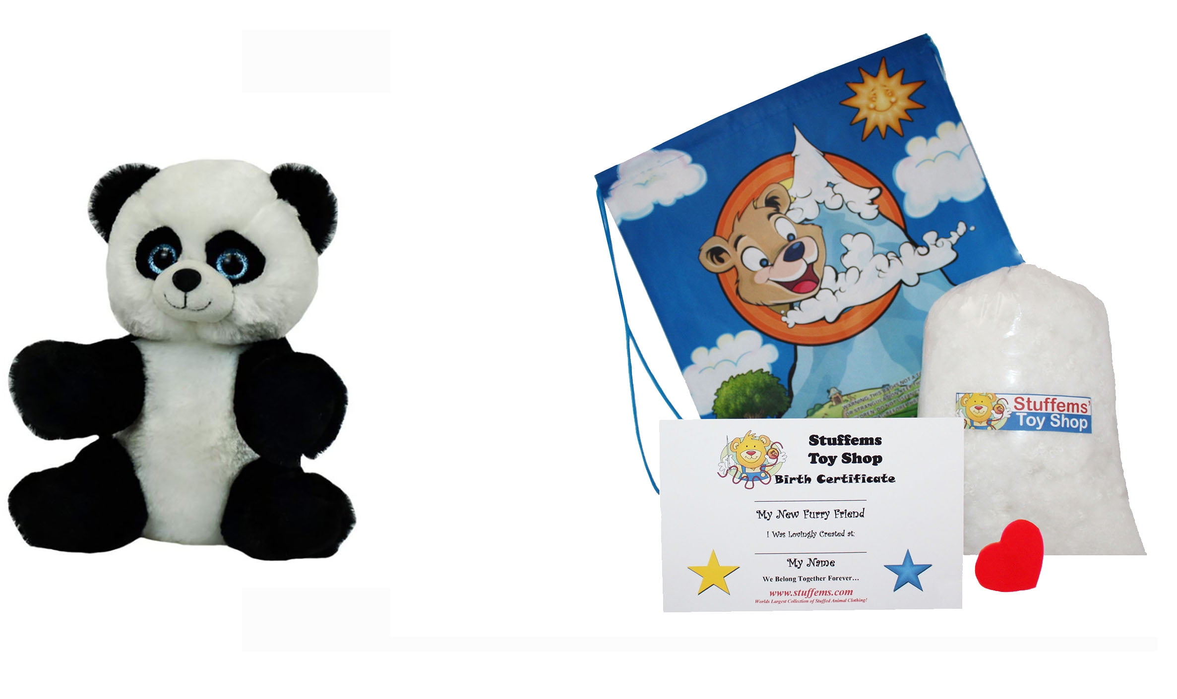 Make Your Own Stuffed Animal Mini 8 Inch Very Soft Cuddly Panda Bear Kit - No Sewing Required ...