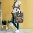 thumbnail image 4 of FORMRS Womens Canvas Tote Bag with Zipper Inner Pocket Shoulder Handbag, Cows and Flowers, 4 of 7