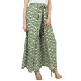 thumbnail image 3 of Phagun Women's Elastic Waist Cotton Green Fisherman Pants Boho Gypsy Harem-S, 3 of 6