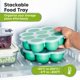 thumbnail image 5 of KeaBabi - Bandejas de silicona para congelador de alimentos con tapa, 2 onzas x 10 cápsulas de contenedor de almacenamiento de alimentos para bebés, fácil preparación de comidas de puré, mold, 5 of 5