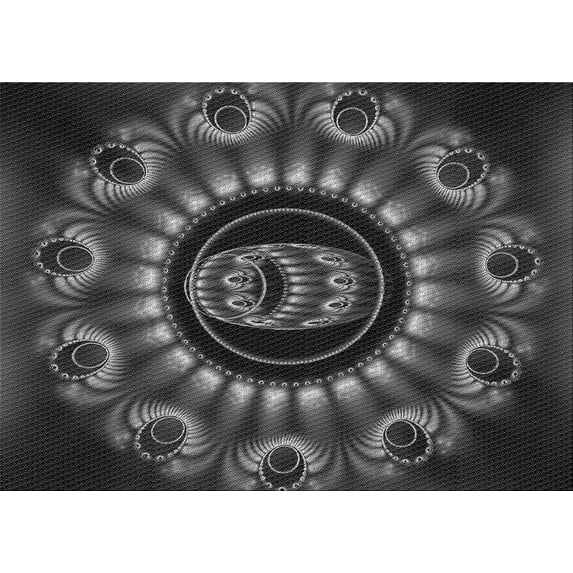 Ahgly Company Indoor Rectangle Patterned Charcoal Black Area Rugs, 7' x 9'