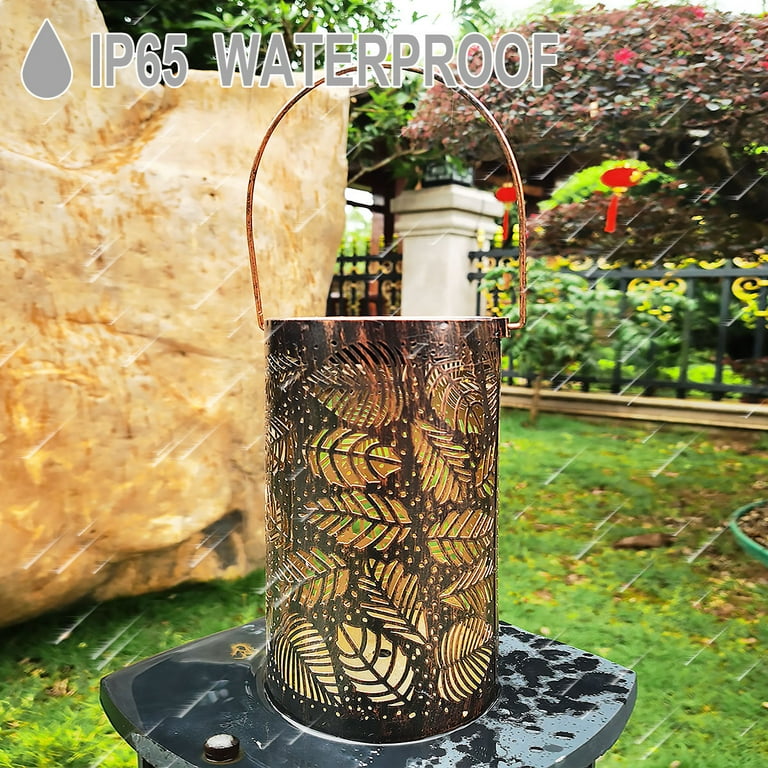 Solar Lantern Outdoor Hanging, Waterproof LED Solar Lights Retro Leaf Pattern Decorative Lamps for Garden Patio Tabletop, Warm/Cold White, Auto On/Off, (Leaf.) Solar Lantern Outdoor Hanging, Waterproof LED Solar Lights Retro Leaf Pattern Decorative Lamps for Garden Patio Tabletop, Warm/Cold White, Auto On/Off, (Leaf.)