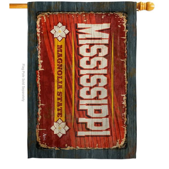Americana Home & Garden H140969-BO 28 x 40 in. Mississippi Vintage American State House Flag with Double-Sided Horizontal Decoration Banner Garden Yard Gift