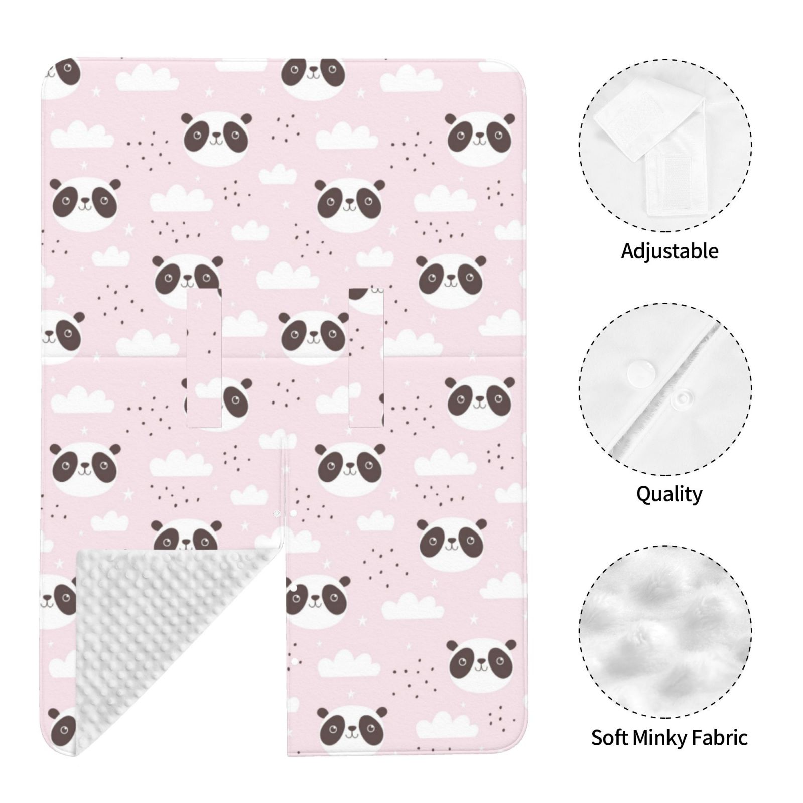 Naloa Cute Panda Baby Car Seat Cover, Breathable Baby Carrier Cover, Multiuse Baby Carrier Cover & Nursing Breastfeeding Cover