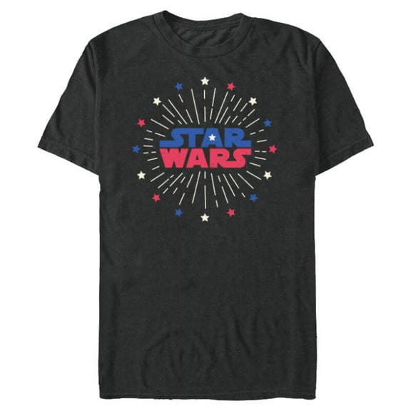 Star Wars Logo Fireworks Logo July 4th - Short Sleeve Blended T-Shirt for Adults - Customized-Dark Heather