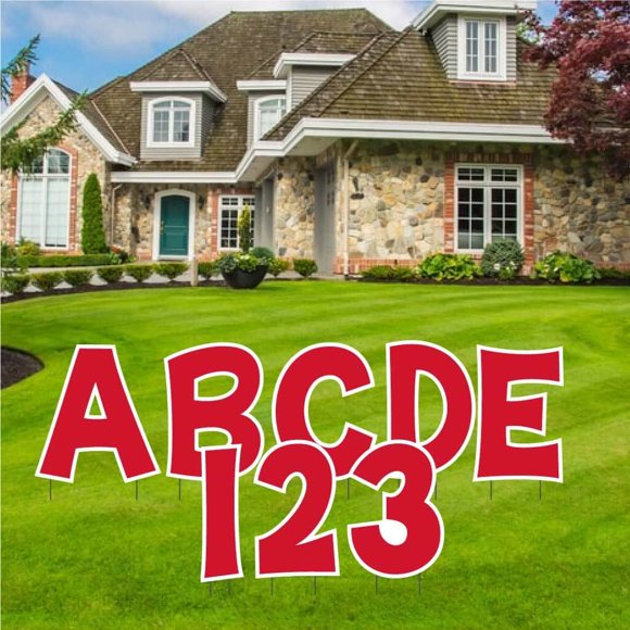 VictoryStore Yard Letters: Cut-Out Alphabet and Number Yard Decoration, KG The Last Time 18 inch High, 36pcs (Red 12549)