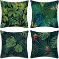 thumbnail image 1 of BRILLAR Fundas de cojín con estampado de plantas de cactus mediterráneo, juego de 4, 45x45 cm (hojas verdes), para decoración del hogar, 1 of 5