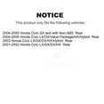 thumbnail image 2 of Kugel Front Rear Wheel Bearing and Hub Assembly Kit for Car Honda Civic - Left Right Side (Driver Passenger) K70-101545, 2 of 8