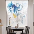 thumbnail image 3 of Blue Octopus Coastal Balloon Curtains for Windows, Bedroom Curtains 54 Inch Length, Summer Beach Nautical Ocean Coral Starfish Tie Up Curtains Panels Insulated Bathroom Curtains Window 42"x54", 3 of 8