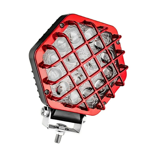 5 pulgadas 48W 16x LED Barra de lámpara Niebla Parachoques Luz de tejado Lámparas de conducción para camión SUV ATV UTV , ROJO DYNWAVEMX Luz de trabajo del vehículo