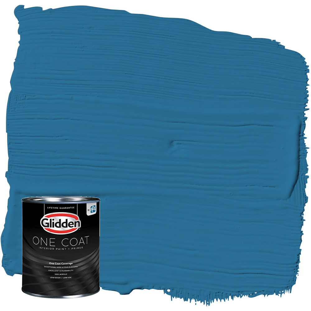 Glidden One Coat Interior Paint and Primer, Blue Oasis / Blue, 1 Quart