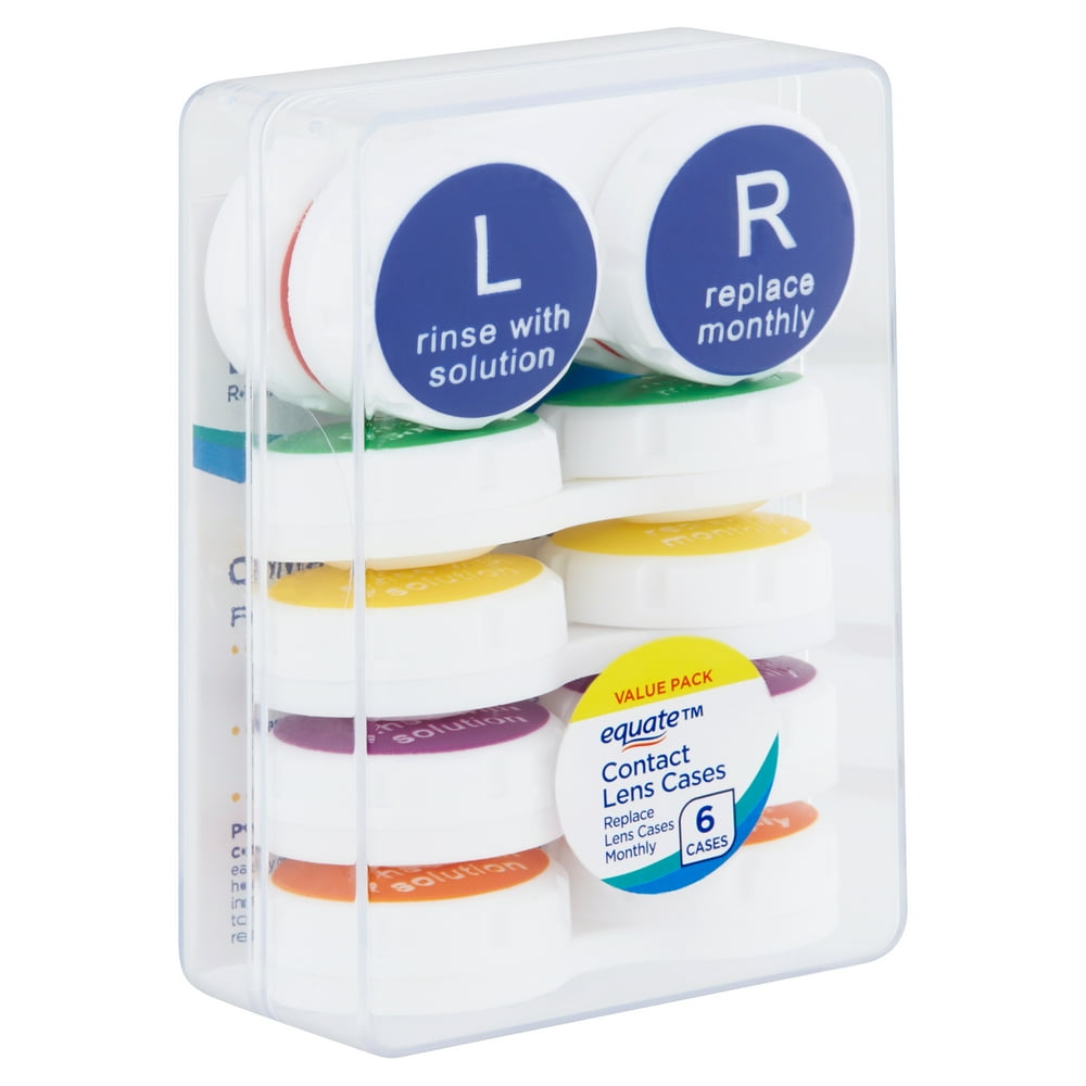 Equate Contact Lens Cases Value Pack, 6 Ct