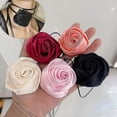 thumbnail image 4 of Fashion Rose Flower Choker Necklace Neckband Clavicle Chain Necklace Jewelry--Wine red-Product code 36774 Wine red, 4 of 5