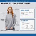 thumbnail image 6 of LAT Women’s Heavyweight Long Sleeve T-Shirt 100% Ring-Spun Cotton Crewneck Relaxed Casual Tee (Denim+White 2 Pack, L), 6 of 7