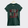 thumbnail image 3 of Honeeladyy Discount Merry Christmas Shirt for Women Letter Pattern Cute T-Shirt Leopard Plaid Tree Casual Graphic Print Funny Crewneck Tees Tops Green, 3 of 5