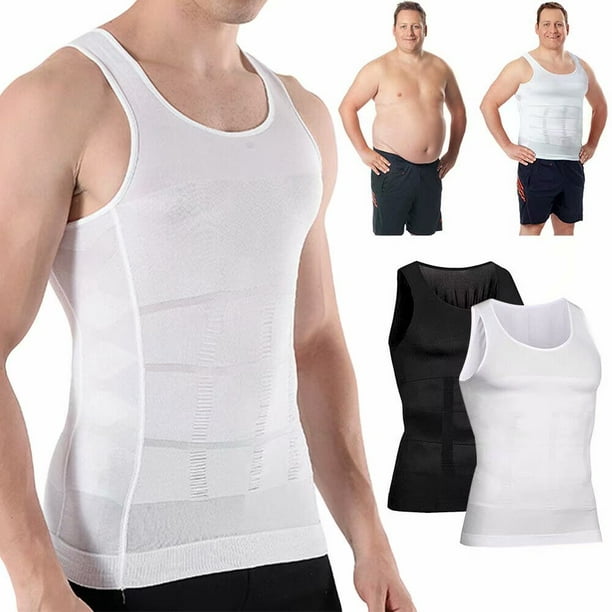 Hanerdun Mens Elastic Slimming Body Shaper Vest Shirt Lose Weight