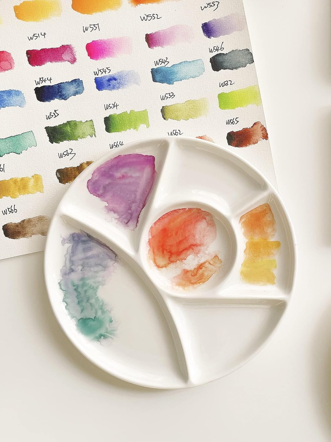 8 Inch Round Ceramic Artist Paint Mixing Palette