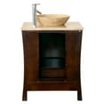 thumbnail image 3 of Silkroad Exclusive  26-inch Travertine Stone Top Bathroom Vessel Vanity Lavatory Single Sink Cabinet, 3 of 5