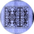 thumbnail image 1 of Ahgly Company Indoor Round Oriental Blue Industrial Area Rugs, 3' Round, 1 of 4