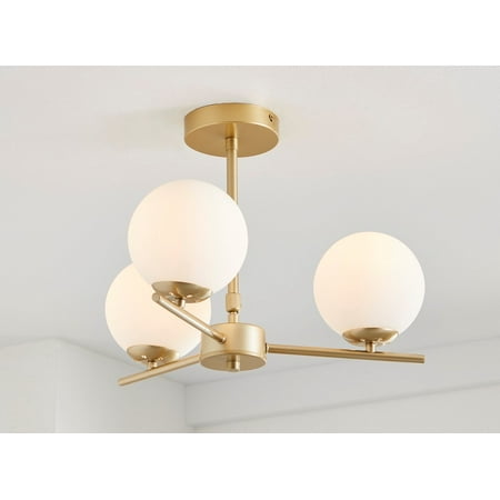 

Better Homes & Gardens Three Globe Ceiling Light Burnished Brass 3pcs T6 Bulbs Included