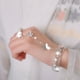 thumbnail image 5 of Pulsera clásica antigua, pulsera con anillo, pulsera abierta de plata, pulsera ajustable con líneas de plata, anillo en espiral, pulsera con borlas, regalo para ella, 5 of 7