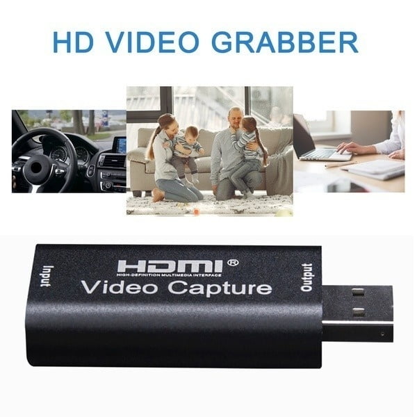 HDMI to USB Video Capture Adapter Cable, 1080P HD Record  Gaming,Streaming,Teaching,Video Conference for  Computer,TV,PS4/PS5,Switch,Xbox and More(6FT)