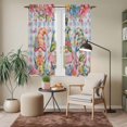 thumbnail image 6 of Spring Gnomes Kitchen Curtains 63 Inch Length, Farmhhouse Floral Botanical Blue Plaid Tiers Curtains for Living Room Berdoom Bathroom, Light Filtering Drapes Window Treatment 2 Panels 42"Wx63"L, 6 of 8
