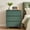 Green, variant on WIRRYTOR Modern Wave Front 3 Drawer Nightstand and Storage Dresser, Scalloped Bedside Table with Solid Wood Ball Leg for Bedroom Living Room, Pink
