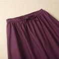 thumbnail image 6 of up to 60% off Gifts Usmixi Womens Wide Leg Trousers Fashion Drawstring Elastic Waist Plus Size Long Pants Solid Breathable Cotton Straight Pants with Pocket Purple l, 6 of 7