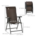 thumbnail image 2 of 2 Pcs Chaises Pliantes d'Extérieur en Osier avec Dossier Réglable, Brun, 2 of 7
