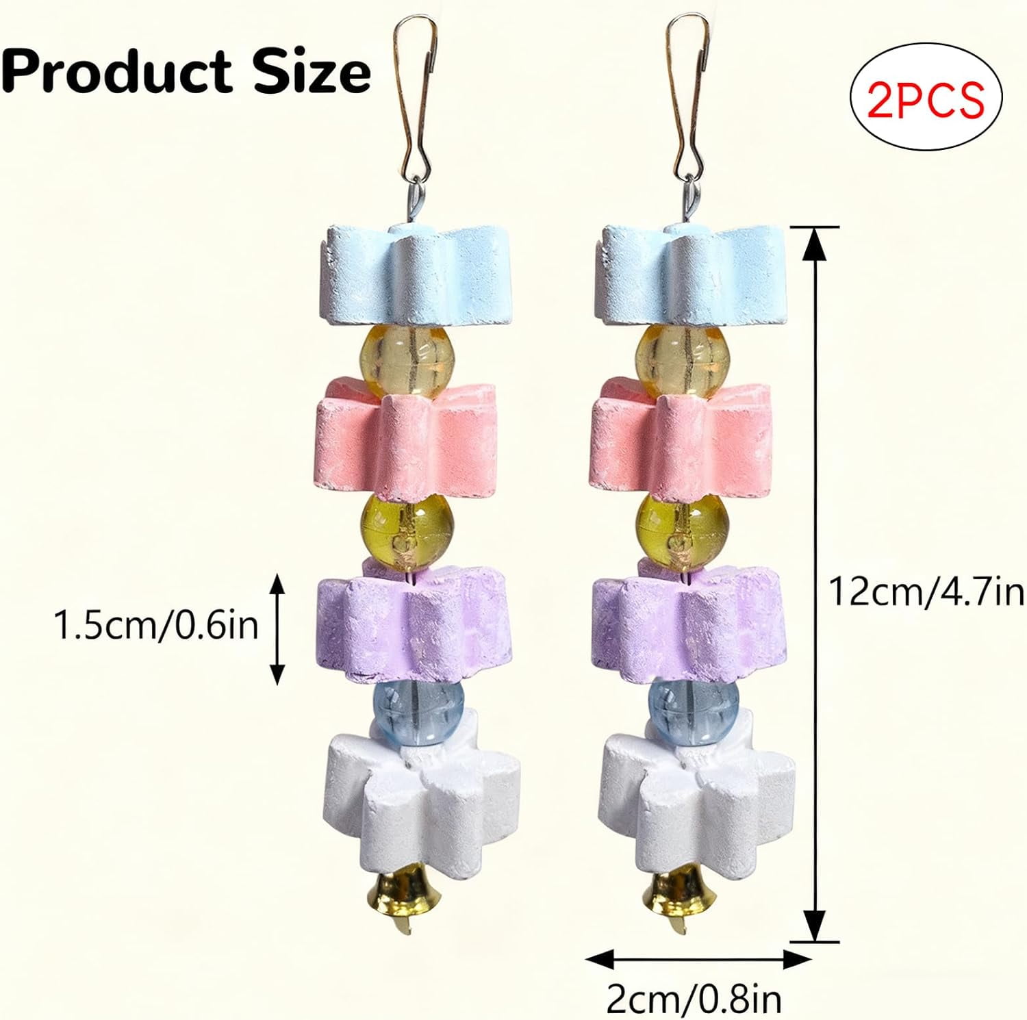 Parrot Beak Trimmer Calcium Stone Chinchilla Grinding Teeth Lava Block Bird Beak Trim Pumice Toy Mineral Rock Chewing Toys with Bell for Conure Budgies Parakeet Hamster Rabbit