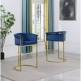 thumbnail image 2 of Navy Blue Velvet Counterheight Chair (Single) with Gold Metal Chrome Base, 2 of 3