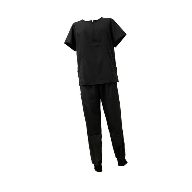 Conjunto médico femenino Yuyangstore lavable a máquina transpirable duradero negro