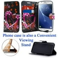 thumbnail image 4 of Value Pack Cables Chargers + for 5.5" Samsung Galaxy J7 2016 Case Phone Case Mosaic Grain Wallet Hybrid Stand Purse Screen Flip Cover Big Heart, 4 of 4