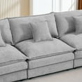 thumbnail image 5 of Cloud-Like Modular Chenille 3-Seat Sectional Sofa with Movable Ottoman – Customizable L-Shaped/U-Shaped Seating for Living Rooms,Gray, 5 of 11